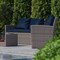 Flash Furniture Aransas Series 4 Piece Light Gray Patio Set with Navy Back Pillows and Seat Cushions JJ-S351-GYNV-GG - alternate 7